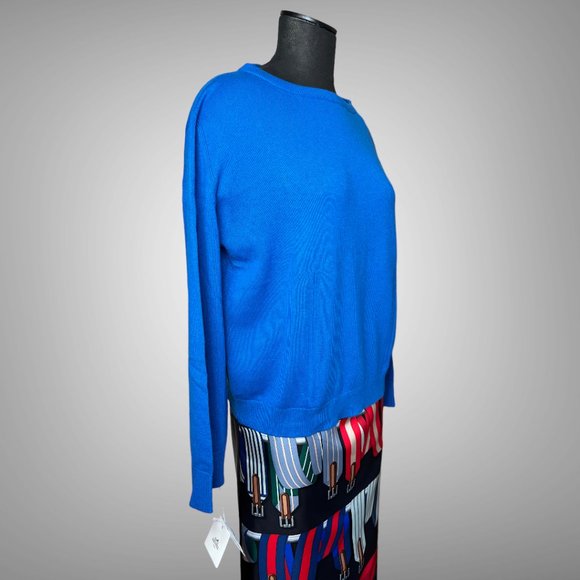 Hermes NWT 64% Cashmere 36% Cotton Womens Pullover Sweater EU Size 44 BLEU SMAL - Picture 8 of 11